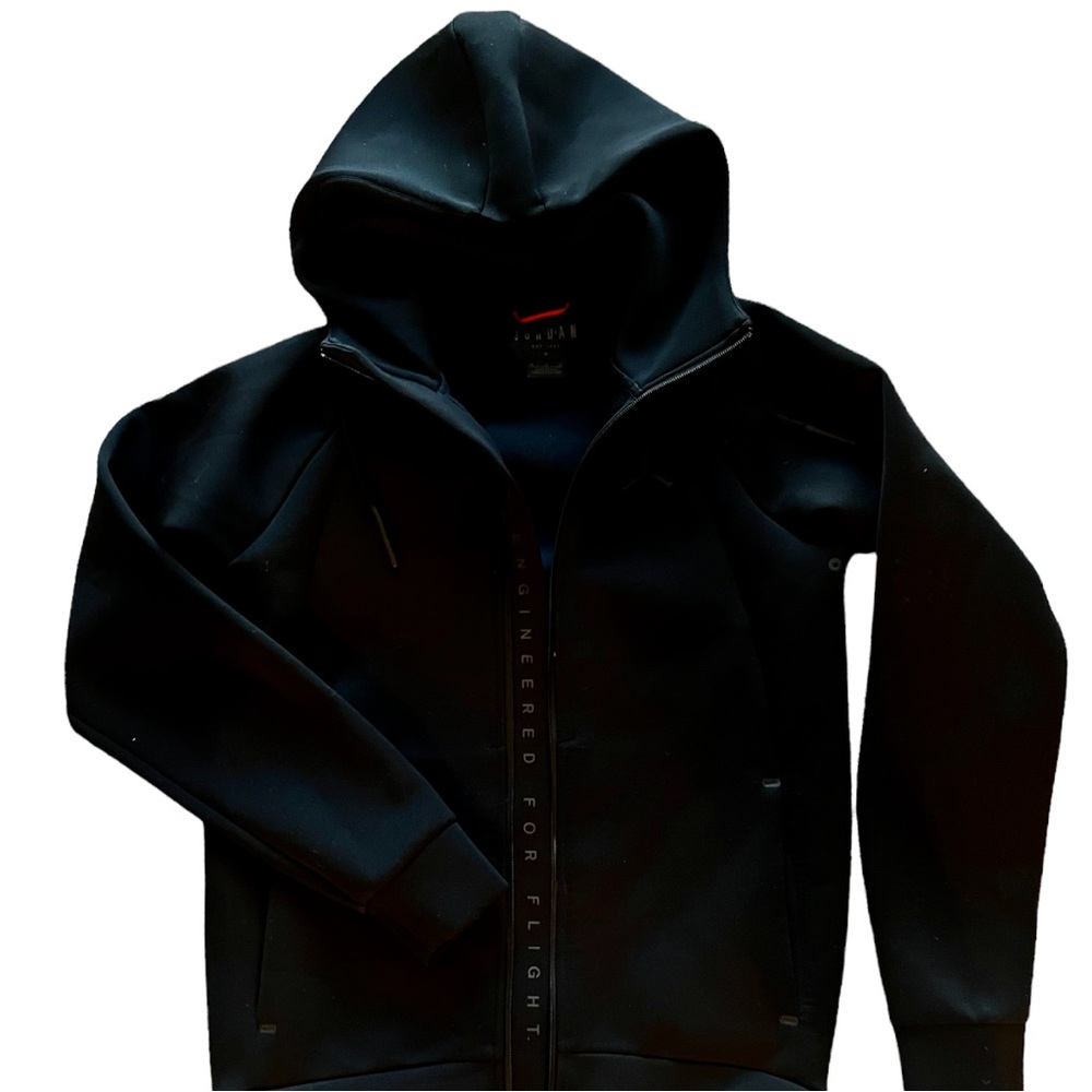 Jordan Air Men’s Dri-FIT Full Zip Hoodie Black/Dark Shadow Size Medium